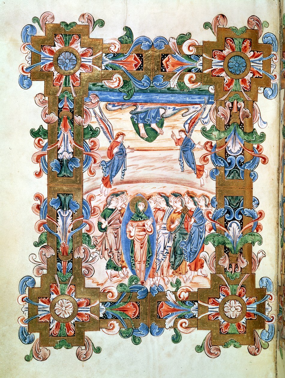 Ms 274 (Y-6) fol.81v Die Himmelfahrt Christi, aus dem Messbuch von Robert von Jumieges, ca. 1016 von English School