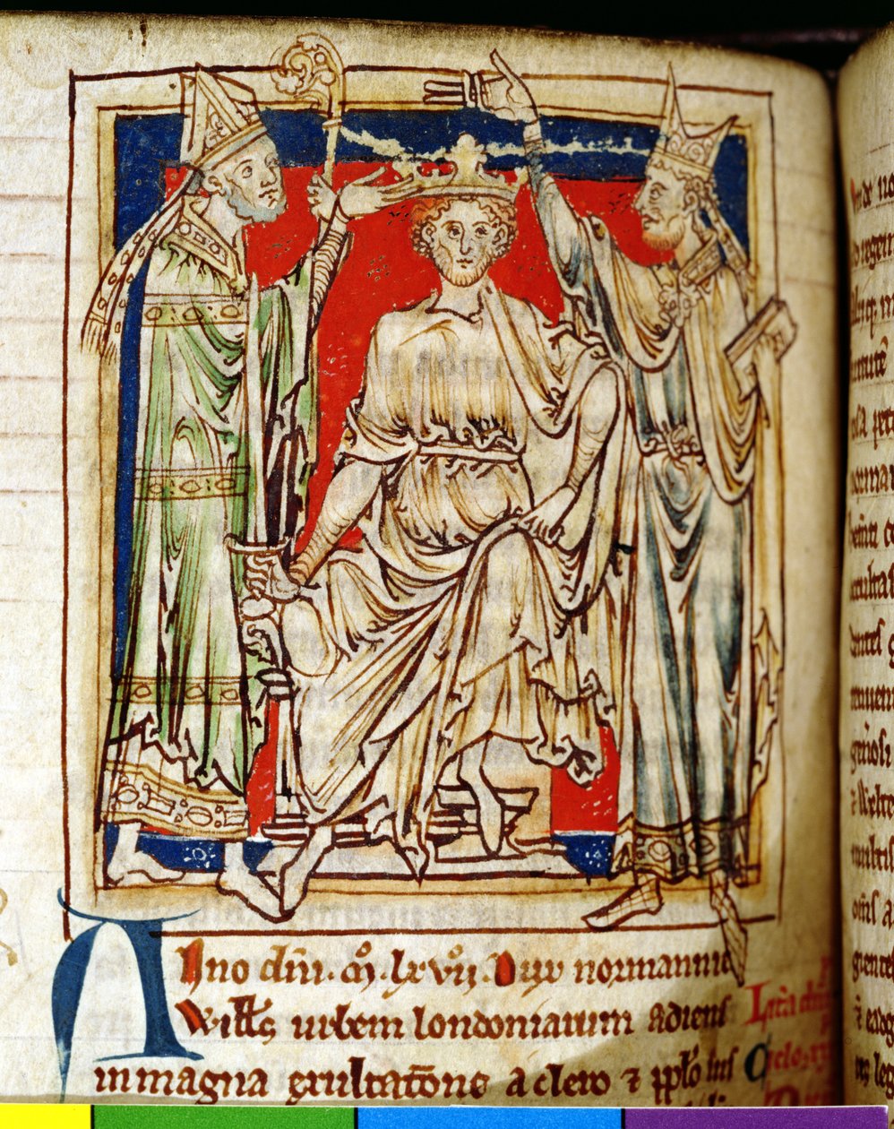 Ms 6712 (A.6.89) fol.123v Wilhelm I. (1028-87) der Eroberer, Miniatur aus Flores Historiarum, von Matthew Paris, 1250-52 von English School