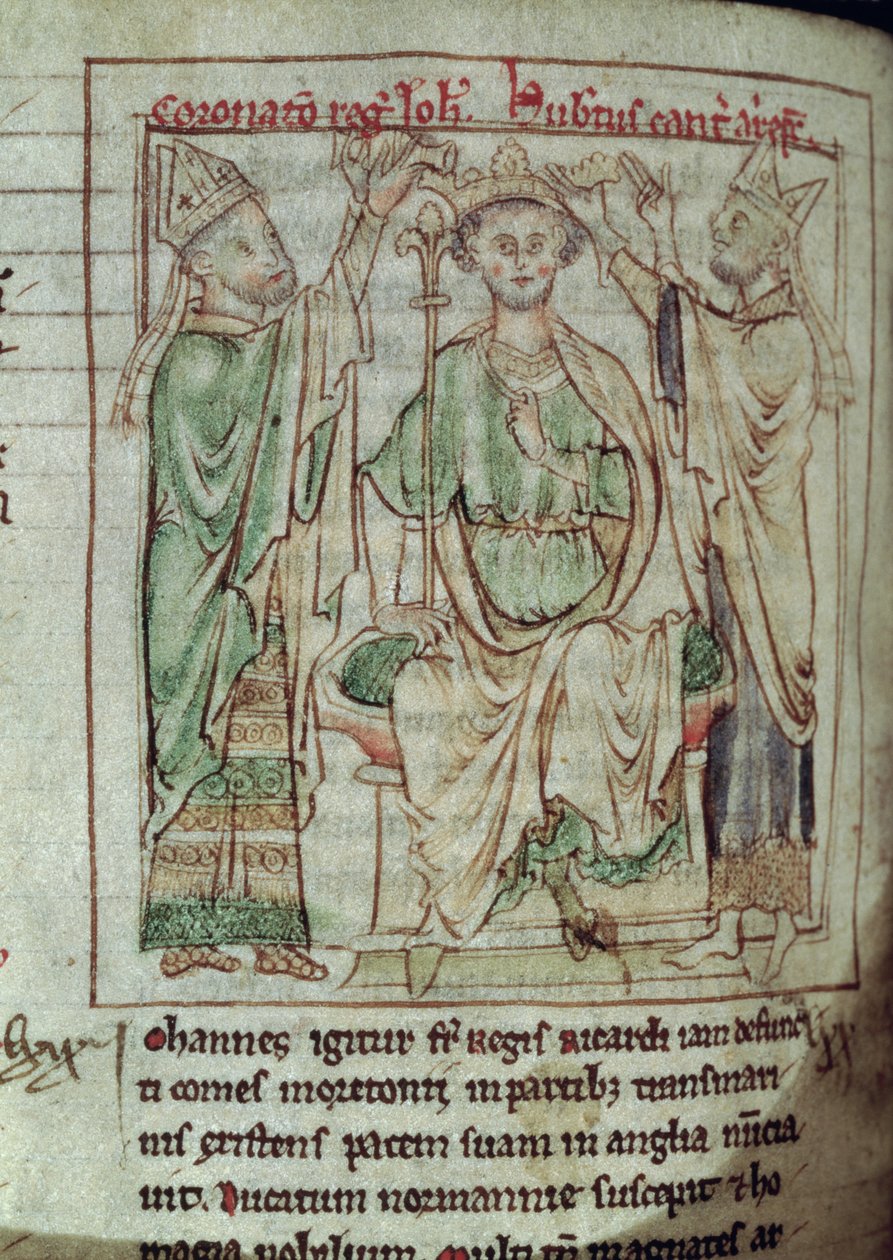 Ms 6712 (A.6.89) fol.144v König Johann (1167-1216), Miniatur aus Flores Historiarum, von Matthew Paris, 1250-52 von English School
