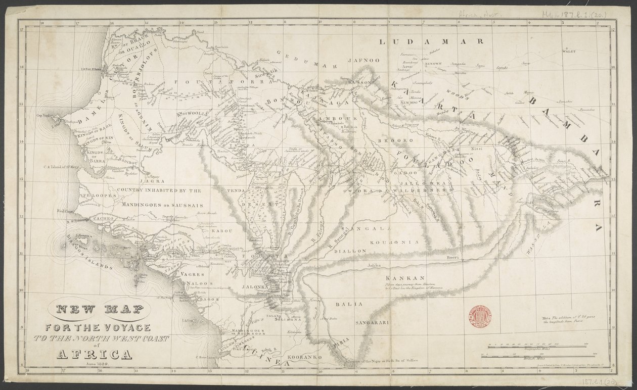 Neue Karte für die Reise zur Nordwestküste Afrikas, Anno, gezeichnet und gedruckt von Dean & Munday von English School