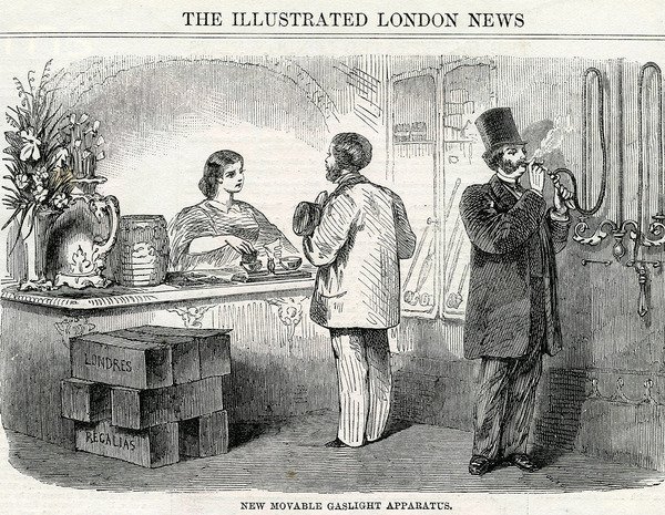 Neues bewegliches Gaslichtapparat, aus den London Illustrated News von English School