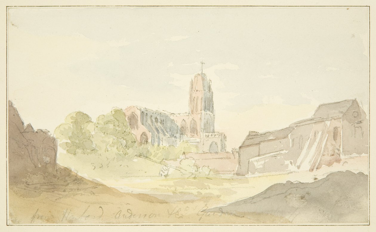 Nordostansicht von St. Mary Redcliffe vom Harford Anderson Garten von English School