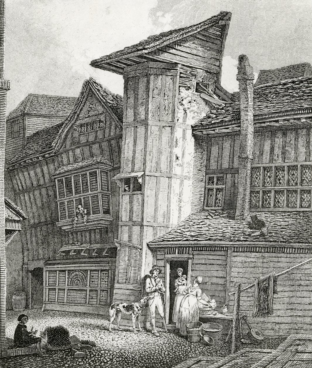 Nordostansicht eines alten Hauses, das kürzlich in Sweedon