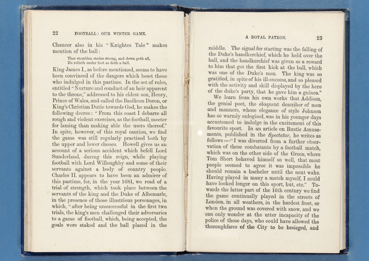 Seite aus Fußball: Unser Winterspiel, von Charles W. Alcock, 1874 von English School