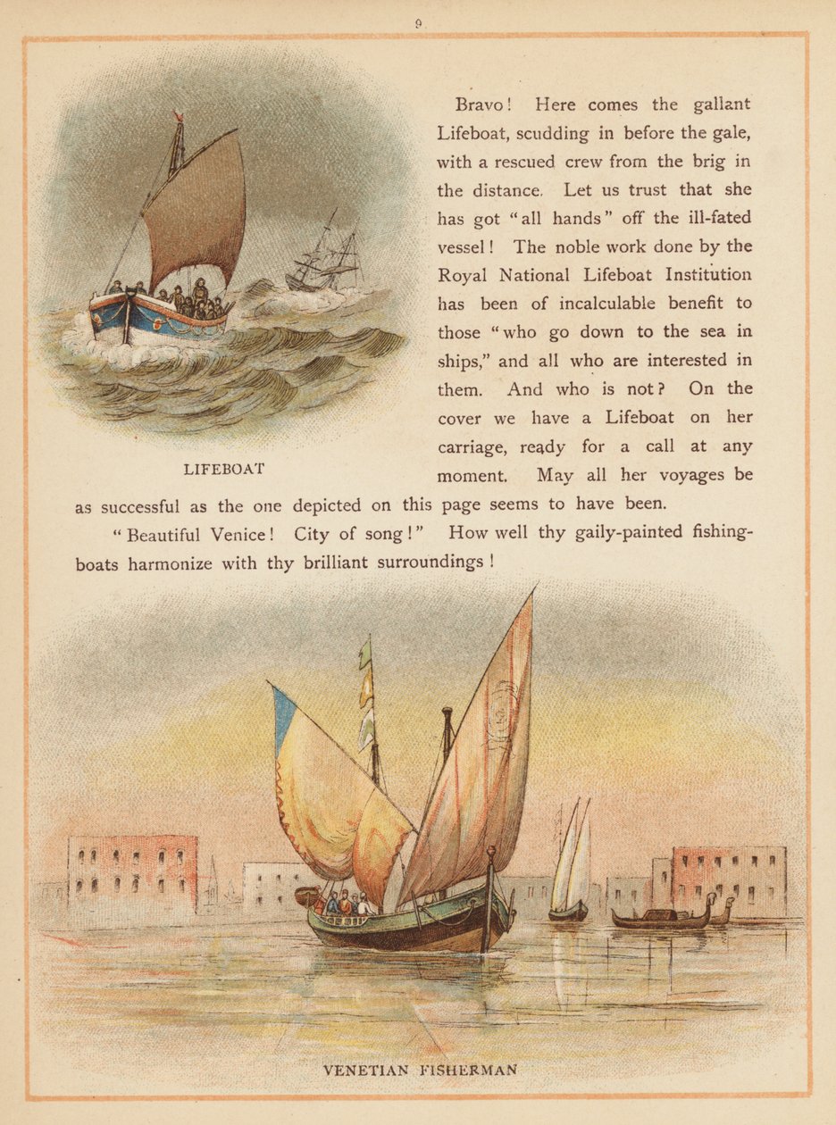 Seite aus Die Boote der Welt, späte 19. Jahrhundert von English School