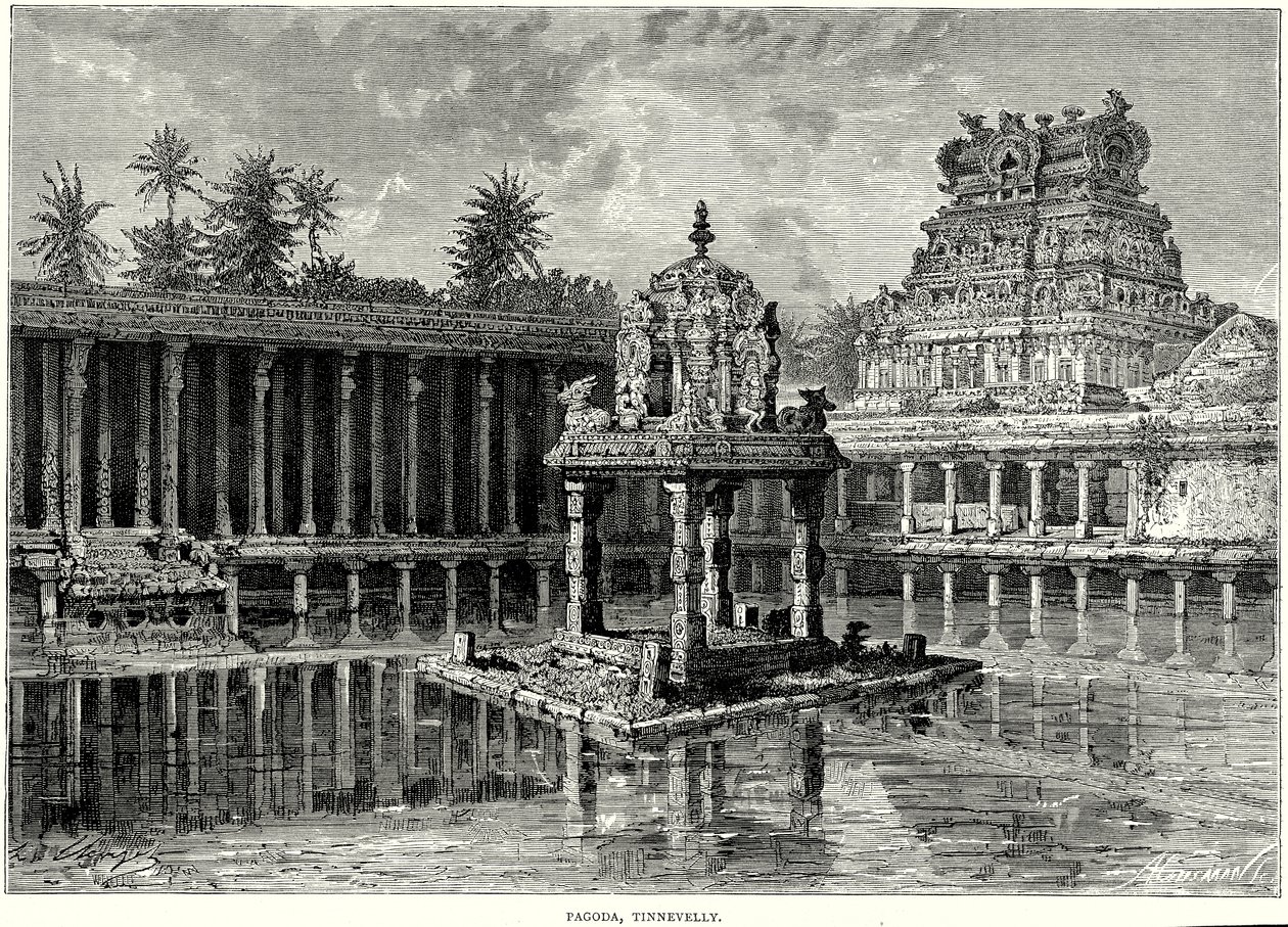 Pagode, Tinnevelly (Gravur) von English School
