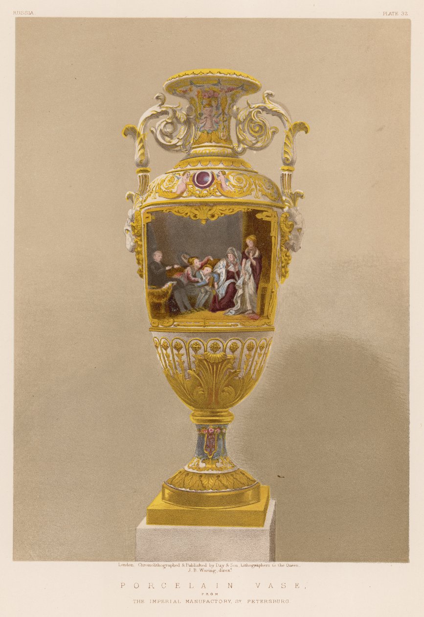 Porzellanvase aus der Kaiserlichen Manufaktur, St. Petersburg von English School
