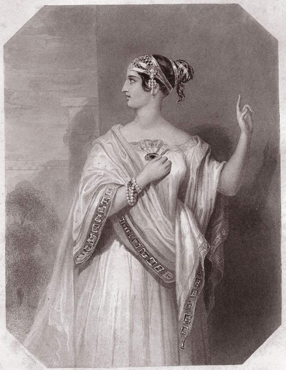 Porcia, Frau von Brutus (Julius Caesar) - Galerie der Frauen von Shakespeare, Sammlung von fünfundvierzig ernsten Porträts von frühen Londoner Künstlern, bereichert mit kritischen und literarischen Anmerkungen um 1838 von English School