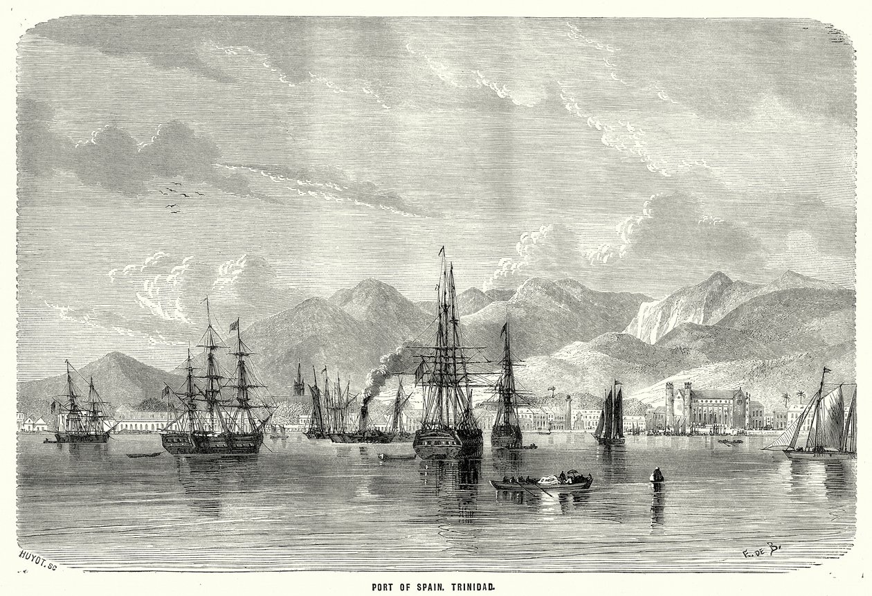 Port of Spain, Trinidad (Gravur) von English School