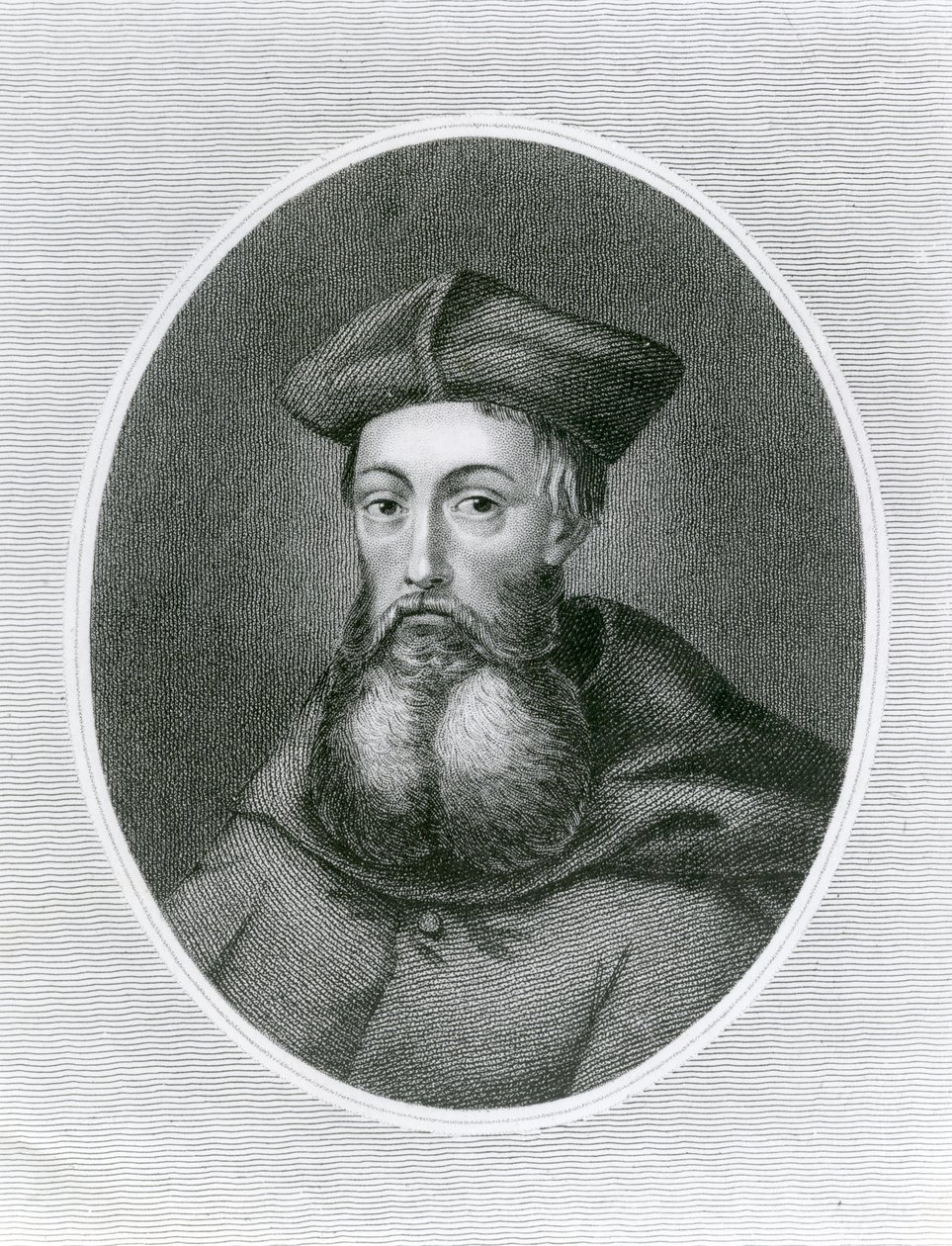 Porträt von Kardinal Reginald Pole (1500-58) (Gravur) von English School