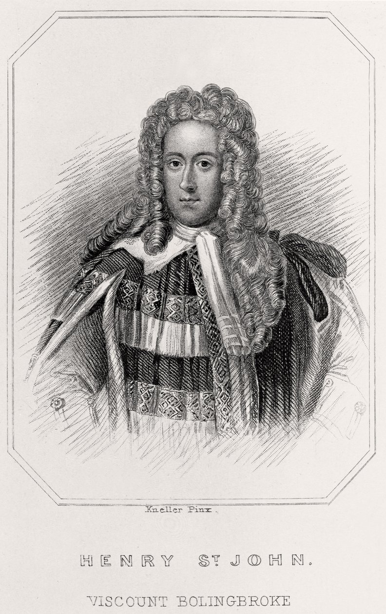 Porträt von Henry St. John, Viscount Bolingbroke von English School
