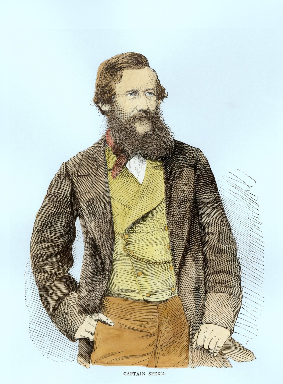 Porträt von John Hanning Speke (1827-64) (spätere Kolorierung) von English School