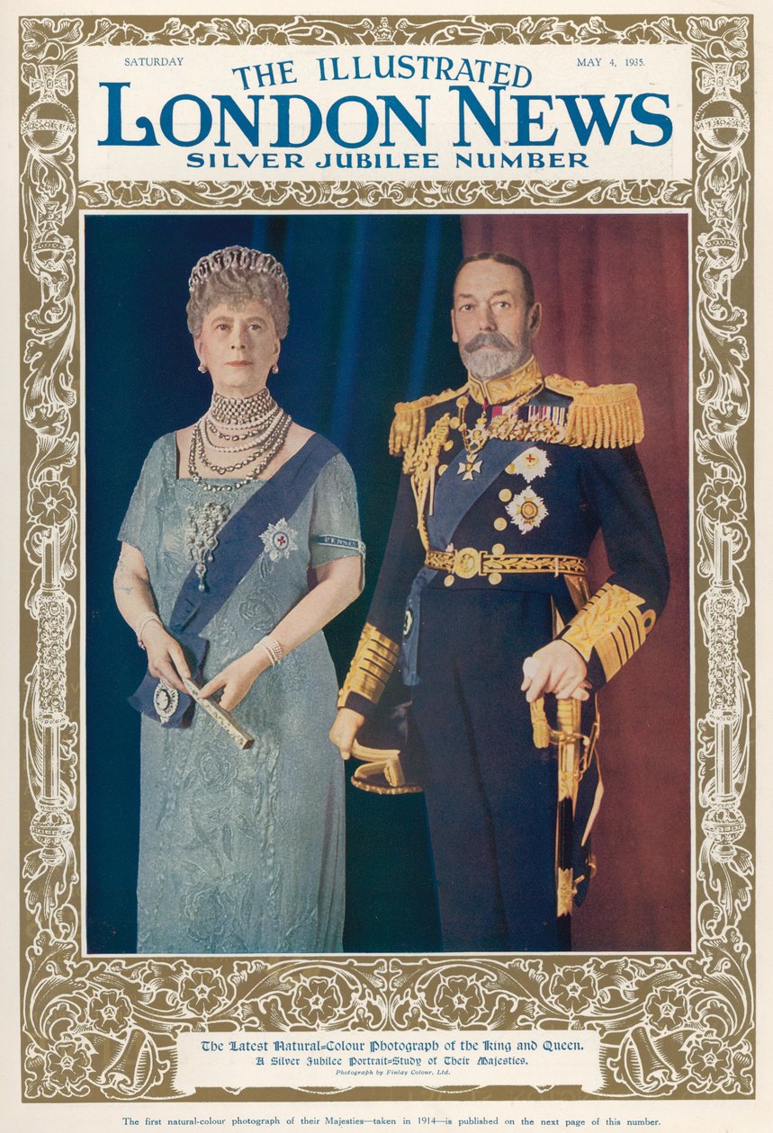 Porträt von König George V. und Königin Mary aus The Illustrated London News, 4. Mai 1935 von English School