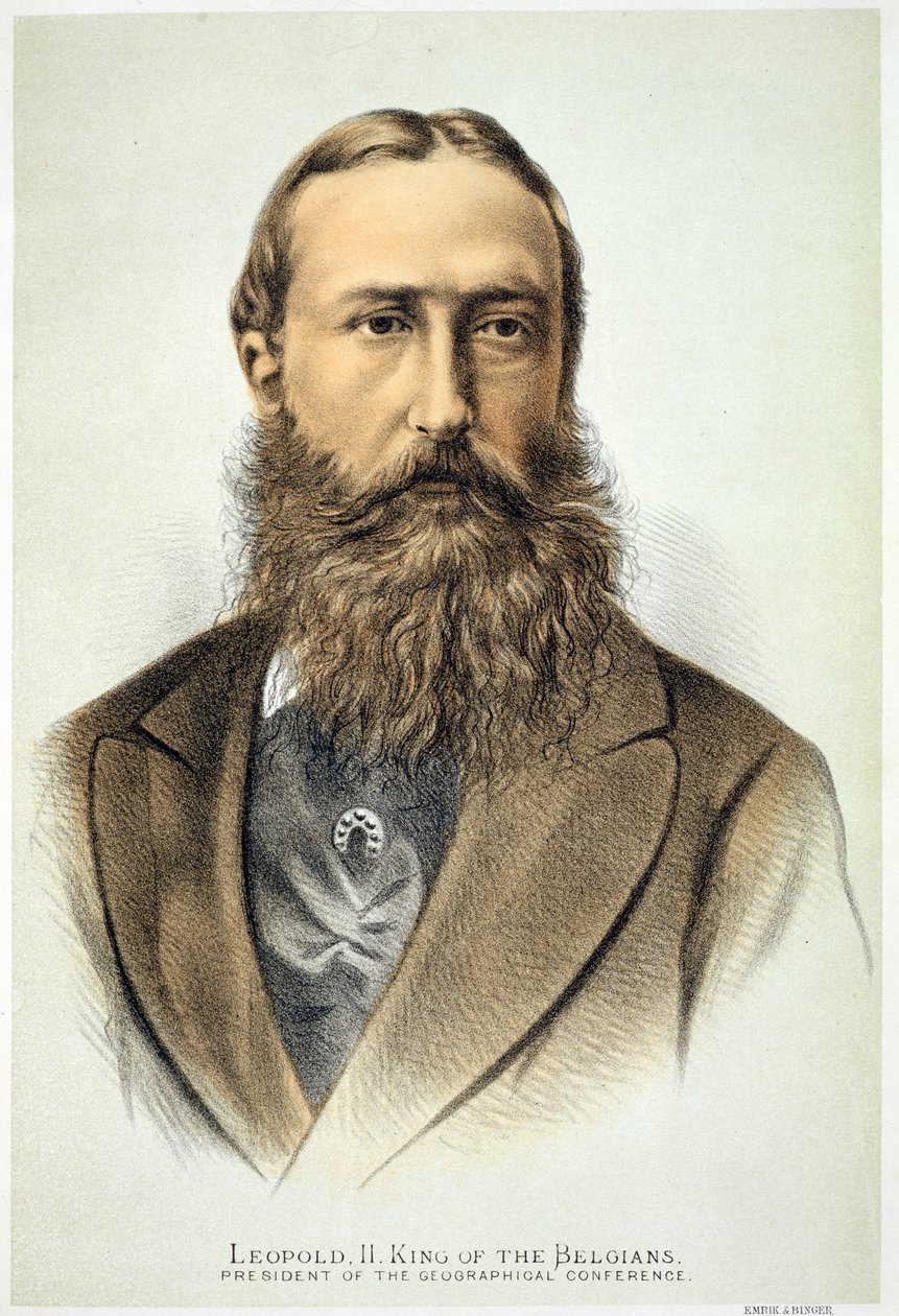 Porträt von Leopold II (1835-1909), König von Belgien (1865-1909) von English School