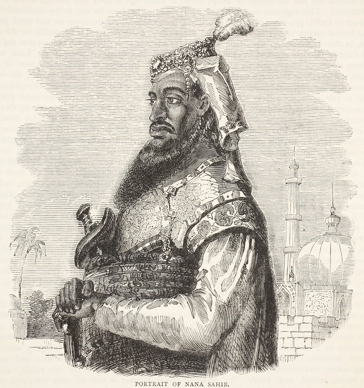 Porträt von Nana Sahib, Illustration aus Cassells Illustrierter Geschichte Englands von English School