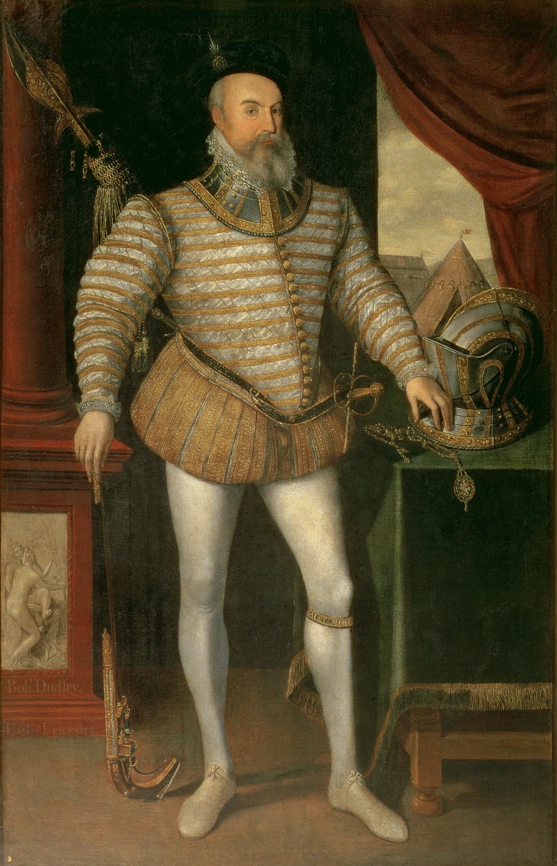Porträt von Robert Dudley, Earl of Leicester (ca. 1532-88), 1585 von English School