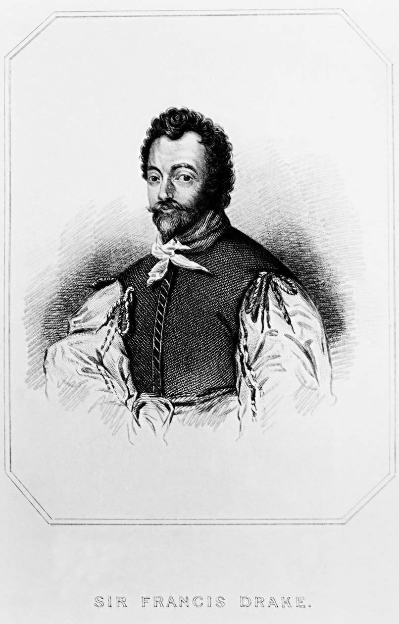 Porträt von Sir Francis Drake, aus Lodges British Portraits, 1823 von English School