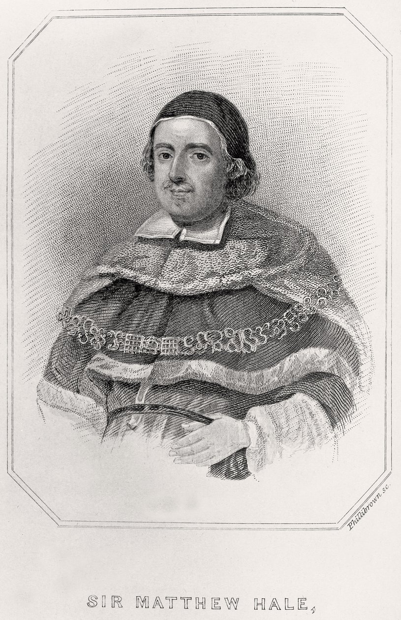 Porträt von Sir Mathew Hale, 1835 von English School