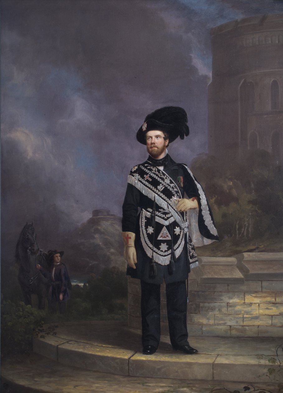 Porträt eines Freimaurer-Ritter Templers, Mitte des 19. Jahrhunderts von English School