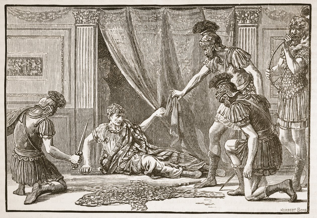 Prätorianergarde begrüßt Claudius als Imperator von English School
