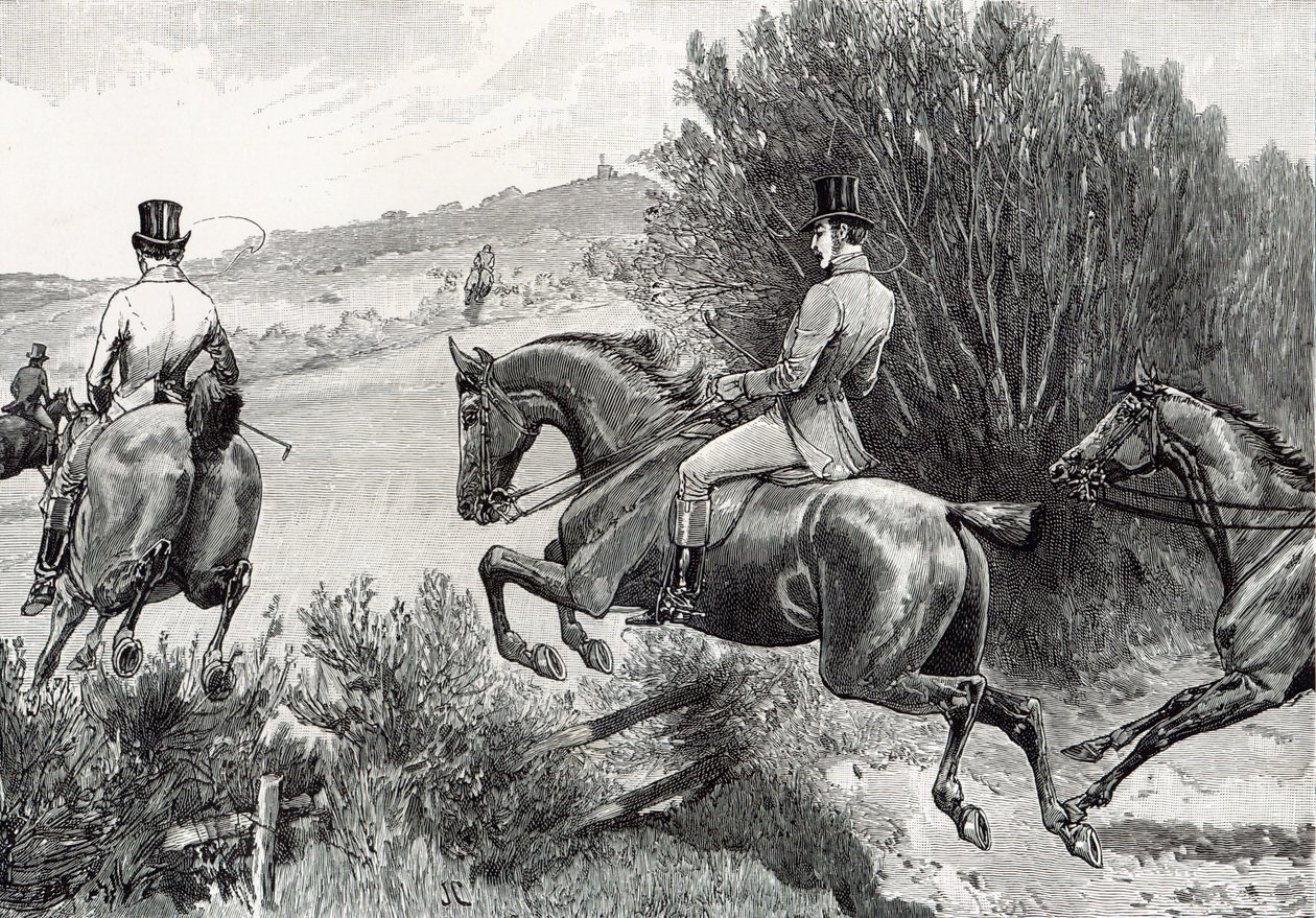 Prinz Albert jagt in der Nähe von Belvoir Castle von English School