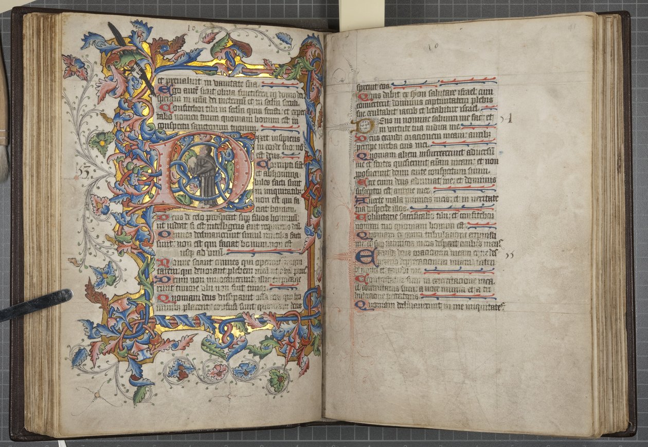 Psalter mit Sarum-Kalender, Fol 40 verso 41 recto, ca. 1425-75 von English School