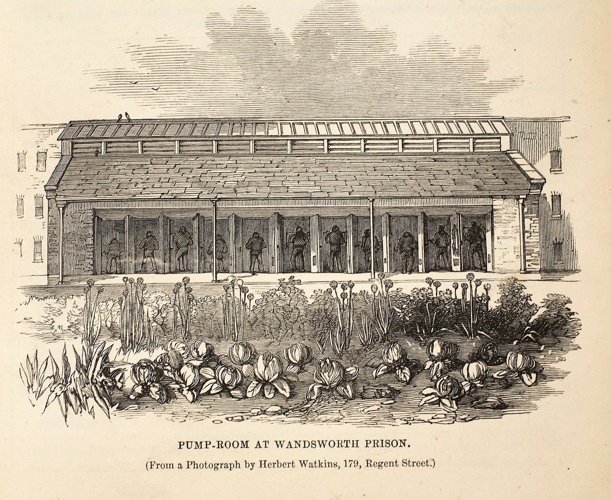 Pumpenraum im Wandsworth Prison, Illustration aus The Criminal Prisons of London and Scenes from Prison Life von Henry Mayhew und John Binny, veröffentlicht 1862 von English School