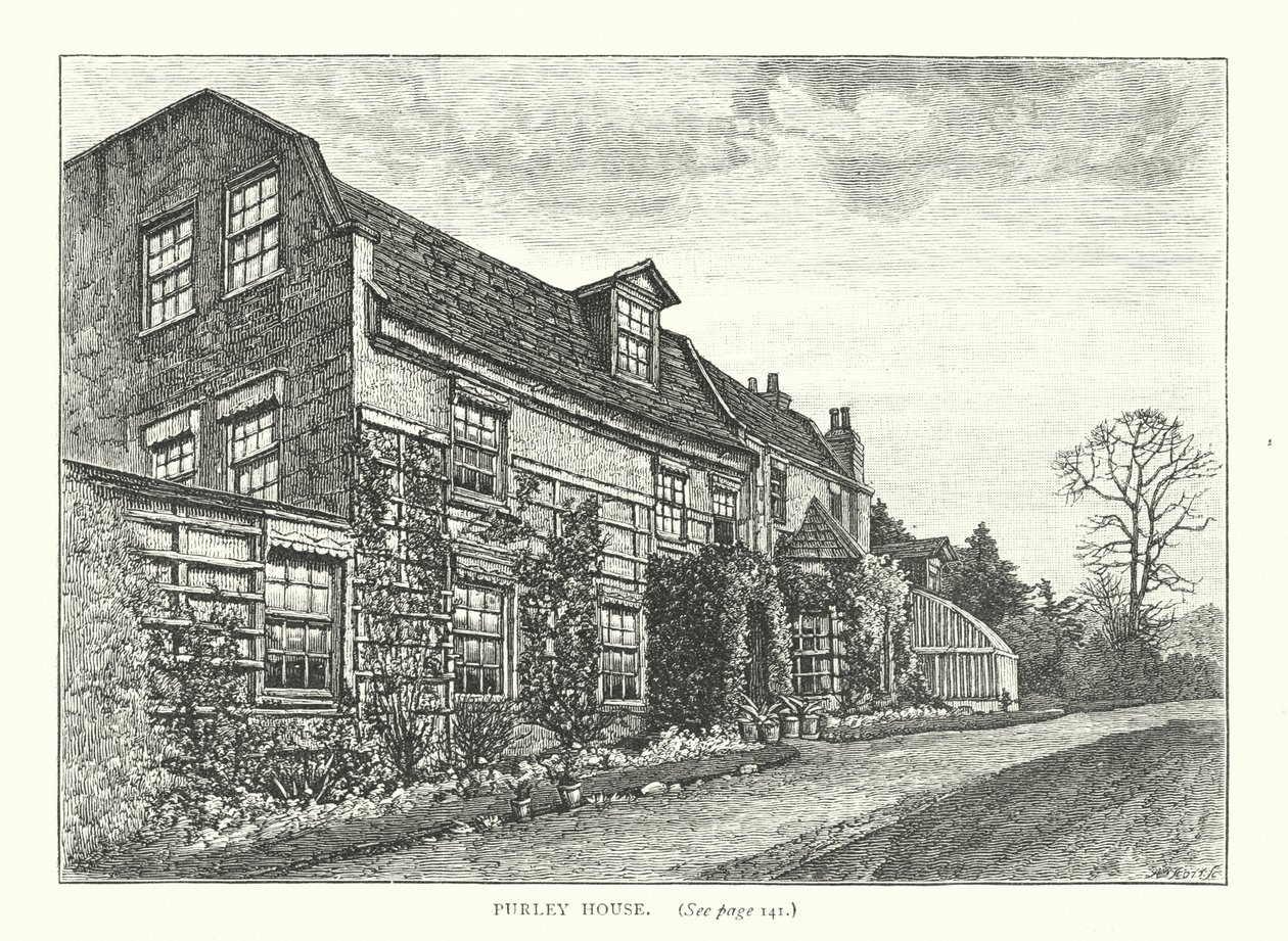 Purley Haus (Gravur) von English School