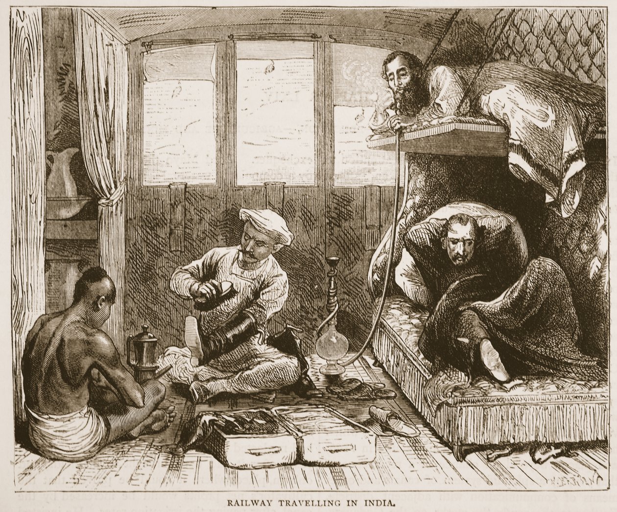 Eisenbahnreisen in Indien, Illustration aus Cassells Illustrierter Geschichte Englands von English School