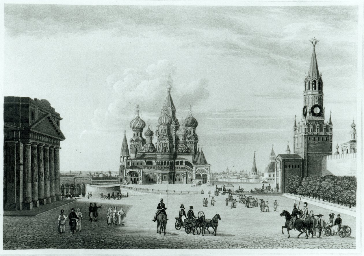 Roter Platz, Moskau, aus The Character of the Russians and a Detailed History of Muscovy von Robert Lyall, veröffentlicht 1823 von English School