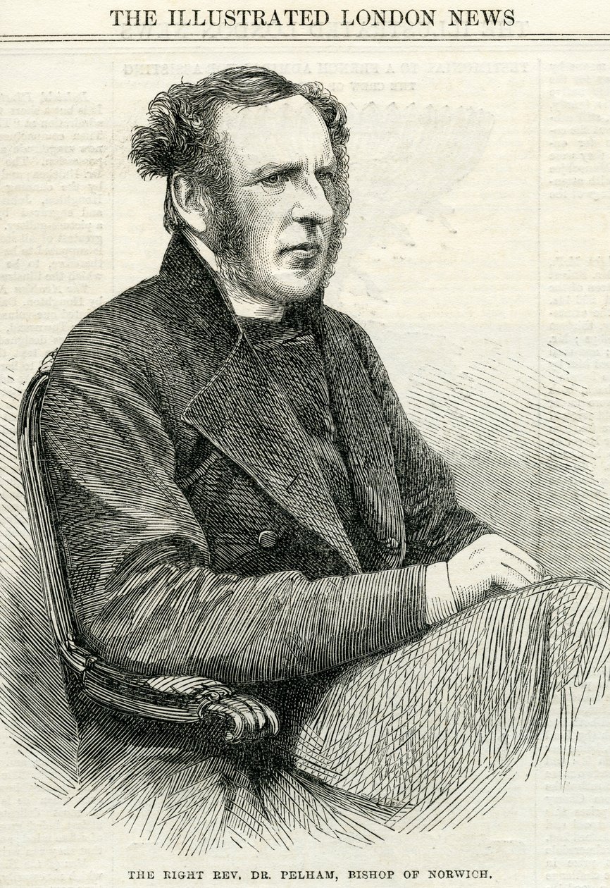 Rechts ehrwürdiger Dr. Pelham, Bischof von Norwich aus The Illustrated London News, 14. Oktober 1865 von English School