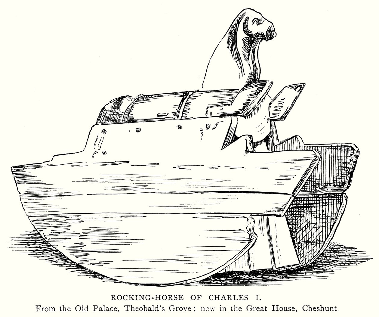 Schaukelpferd von Charles I (Gravur) von English School