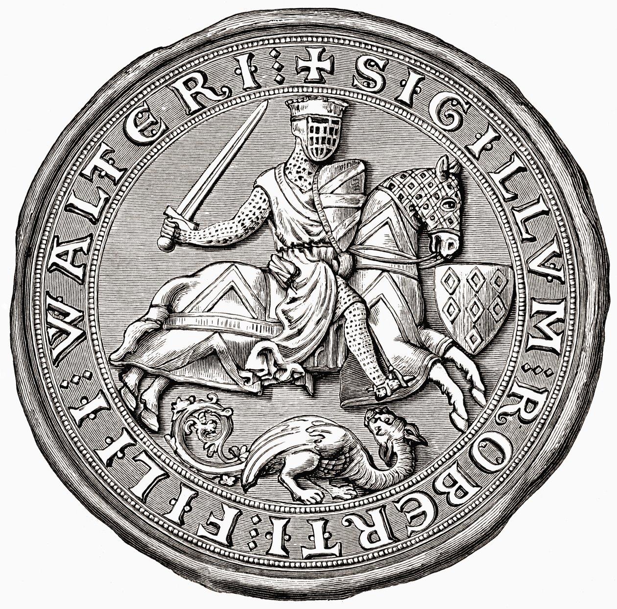 Siegel von Robert Fitzwalter, aus A Short History of the English People von J. R. Green, veröffentlicht 1893 von English School