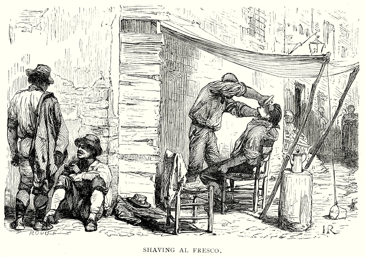 Rasieren im Freien von English School