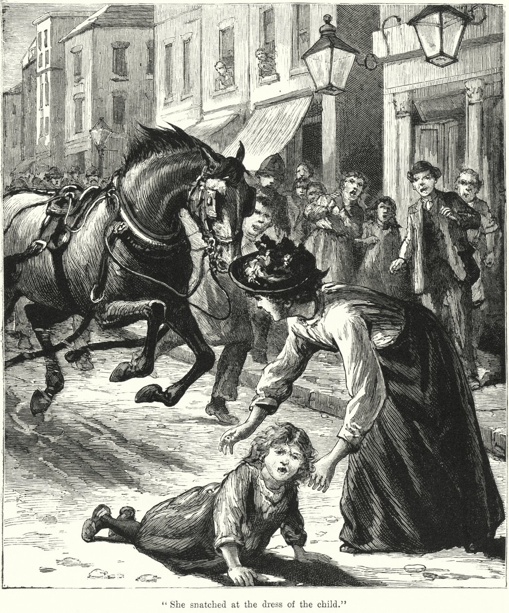 "Sie griff nach dem Kleid des Kindes" von English School