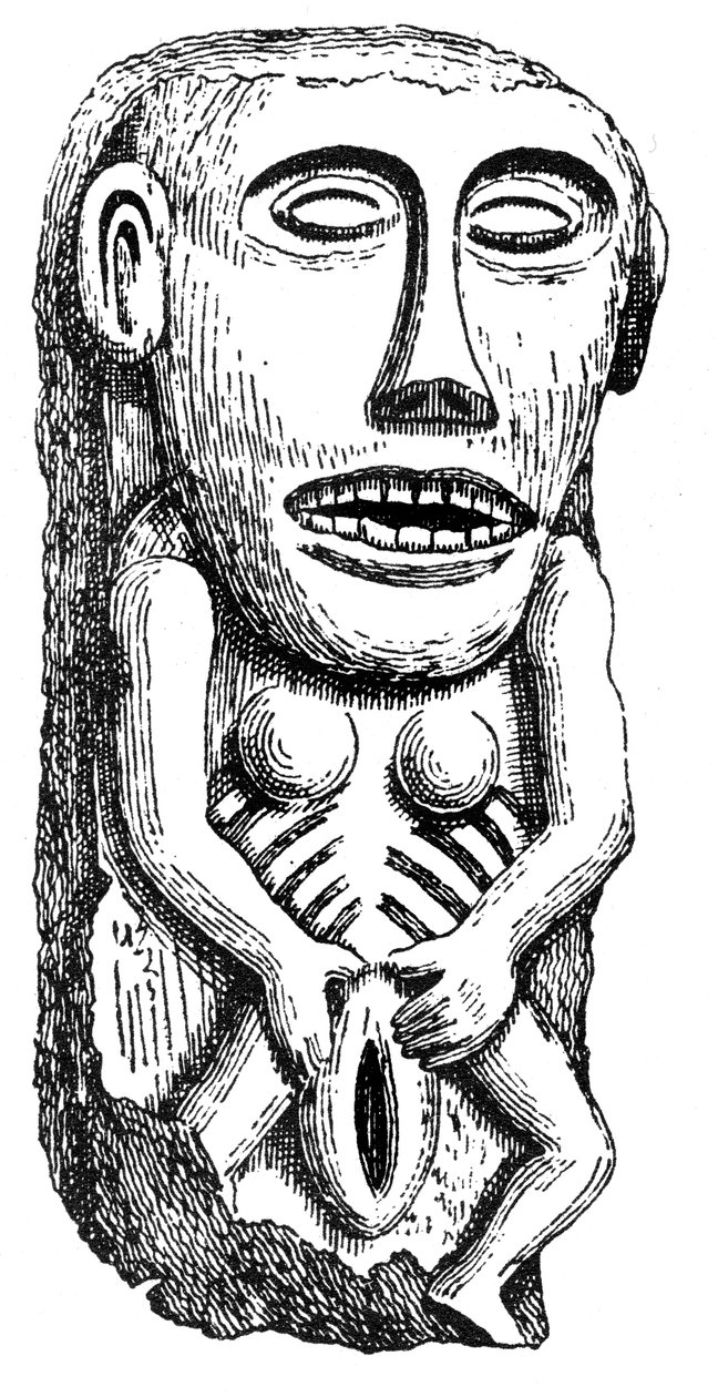 Sheela-na-Gig, aus Ballinahend Castle, Tipperary, Irland von English School