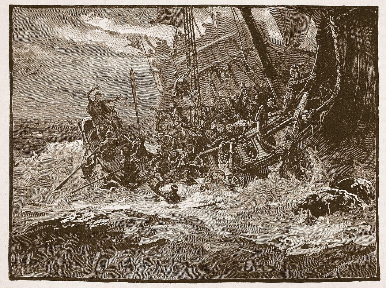 Schiffbruch von Prinz William, Illustration aus Cassells Illustrierter Geschichte Englands von English School
