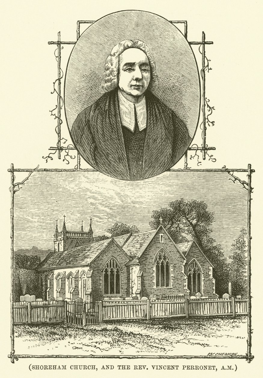 Shoreham Kirche und der Reverend Vincent Perronet, AM von English School