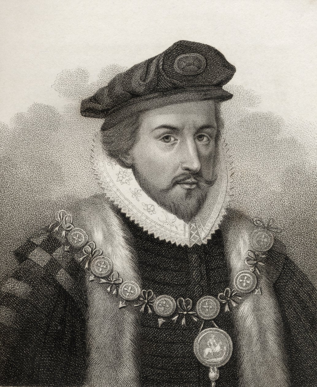 Sir Christopher Hatton, graviert von Bocquet, Illustration aus 