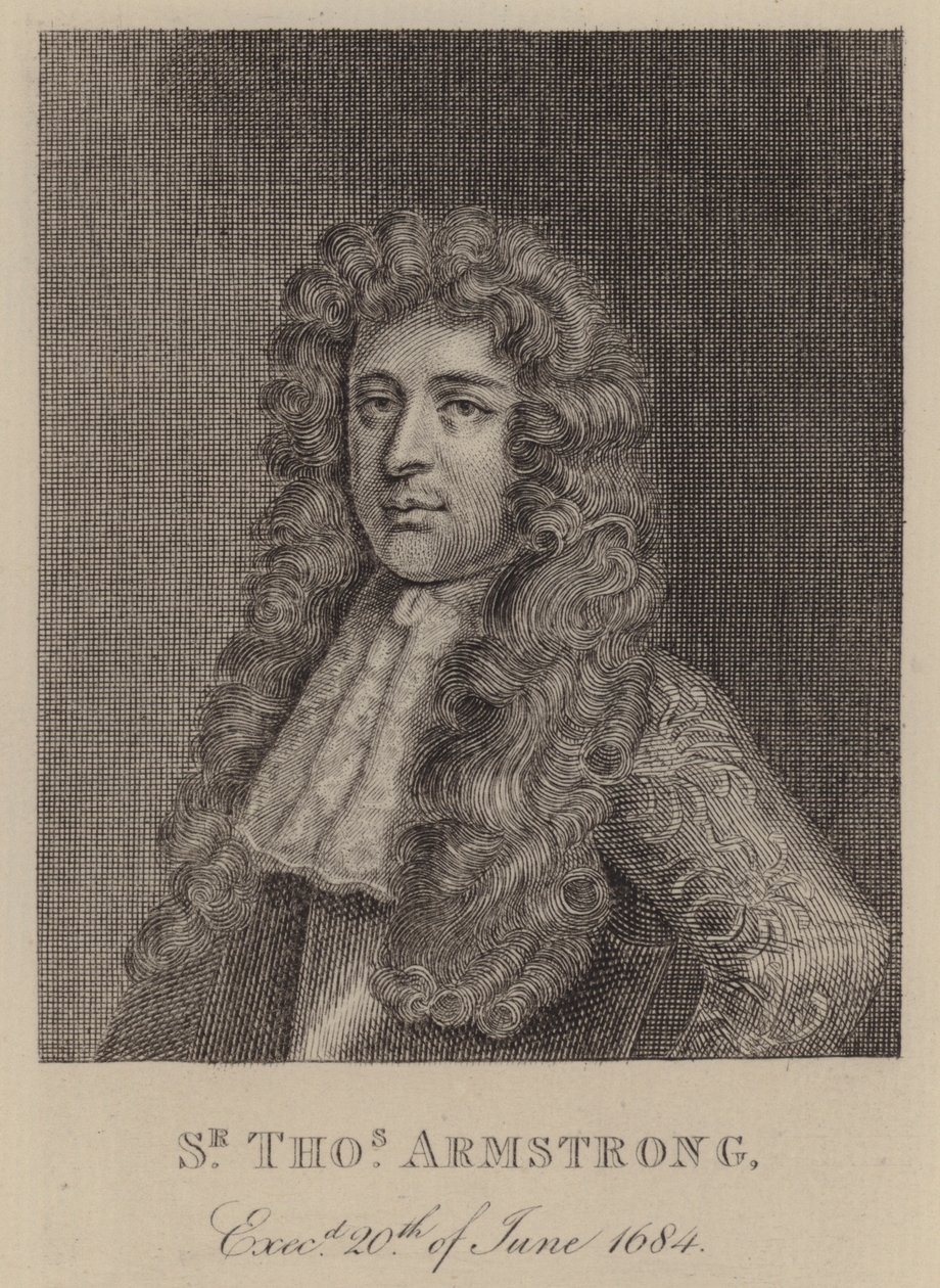 Sir Thomas Armstrong, englischer Soldat und Politiker (Gravur) von English School