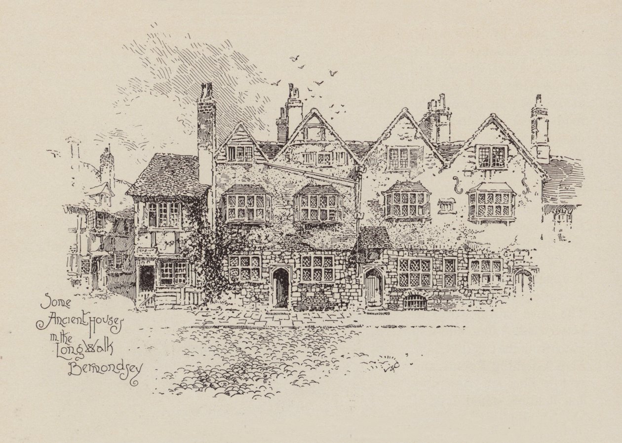 Einige alte Häuser im Long Walk Bermondsey von English School