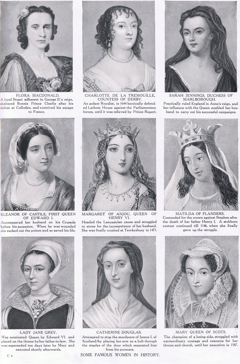 Einige berühmte Frauen in der Geschichte, Illustration aus Hutchinsons History of the Nations, ca. 1910 von English School