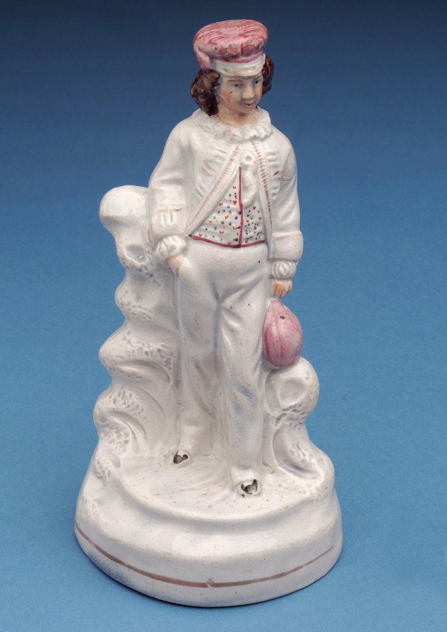 Staffordshire-Figur eines Rugby-Schülers, ca. 1860 (Keramik) von English School