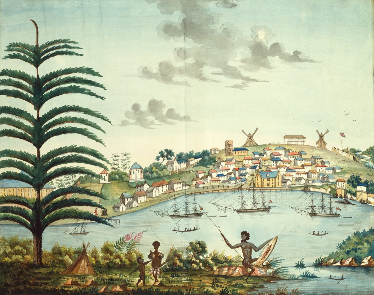 Sydney Cove und Stadt, ca. 1806 von English School