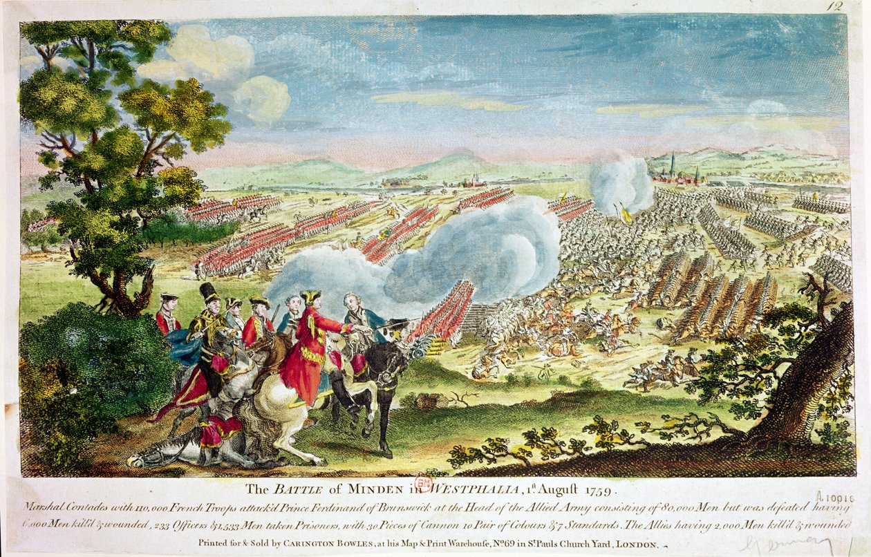 Die Schlacht von Minden in Westfalen 1759 von English School