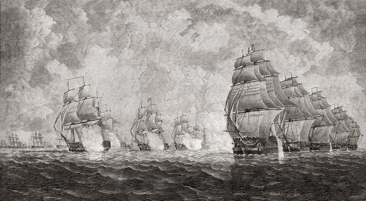 Die Schlacht von Pulo Aura, 1804, aus 