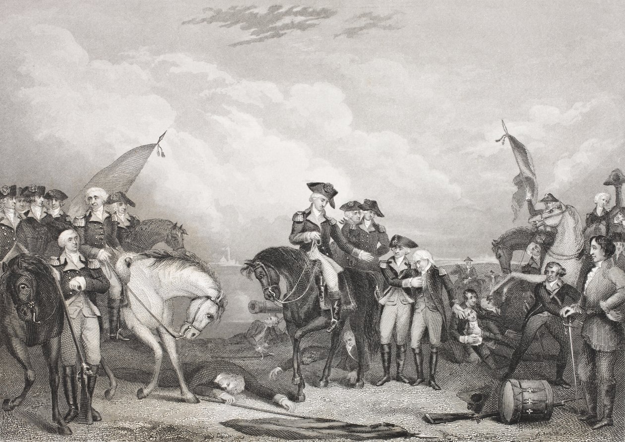Die Schlacht von Trenton, 26. Dezember 1776, aus 