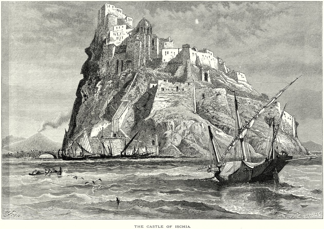 Das Schloss von Ischia (Gravur) von English School