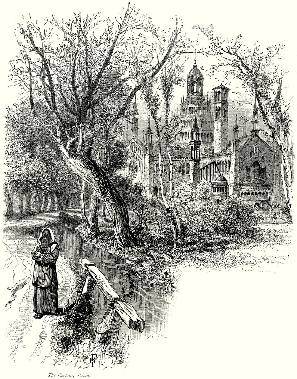 Die Certosa, Pavia (Gravur) von English School