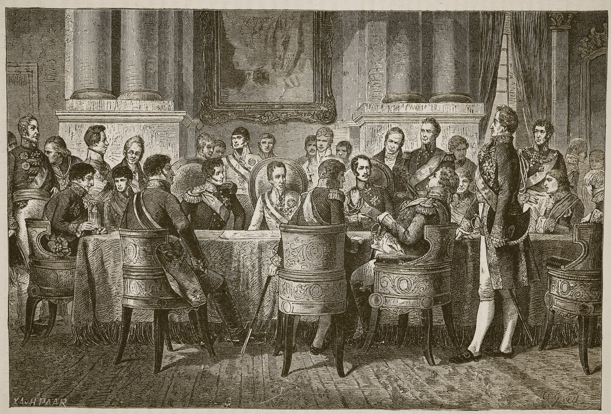 Der Kongress von Wien, Illustration aus Cassells Illustrierter Geschichte Englands von English School